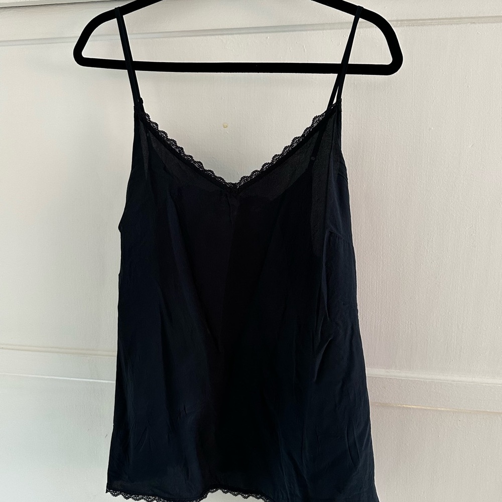 Elegant Black Lace Trim Camisole